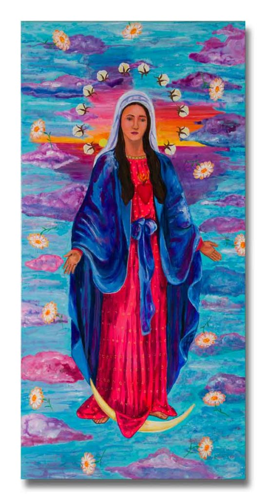 Photo of virgin Mary painting by Leah Lawless-Smith of Ennis, Texas