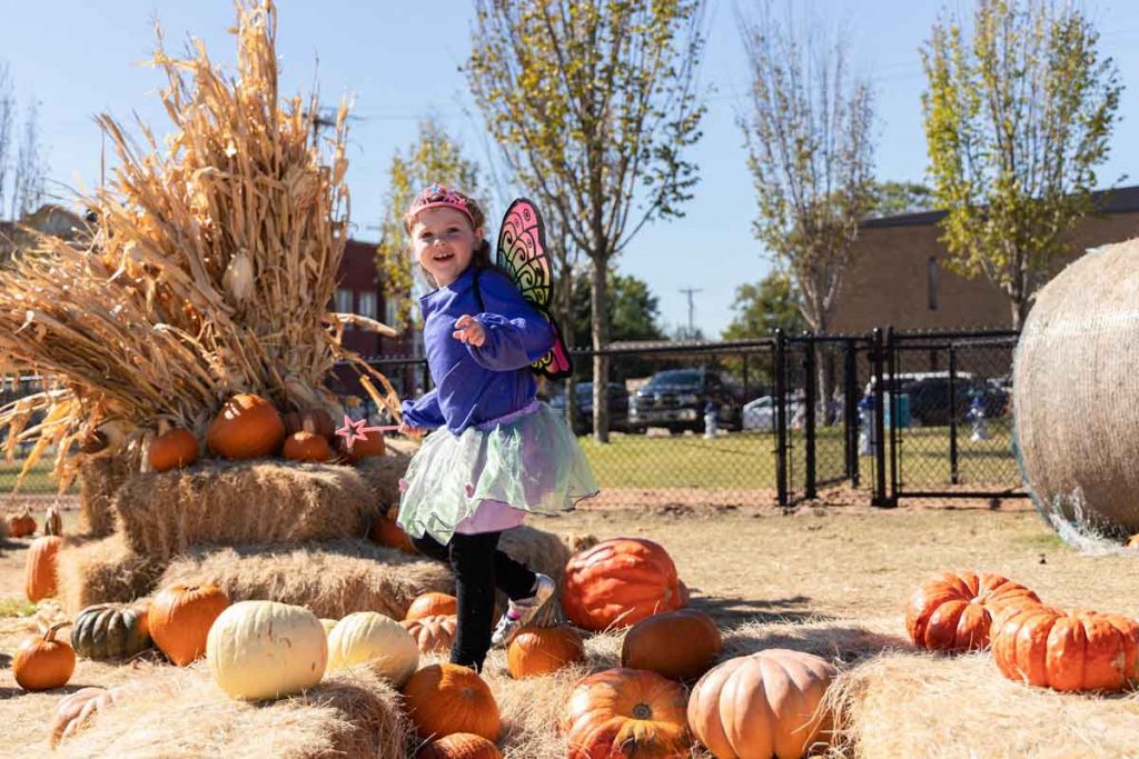 Little girl in costume at Autumn Daze in Ennis, Texas