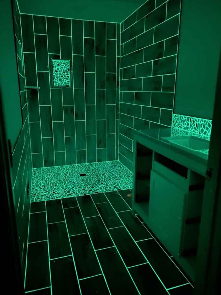 glow in the dark tile grout by Techno Glow Products in Ennis, Texas