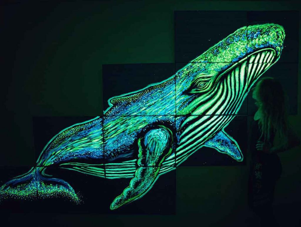 glow in the dark whale painting Techno Glow Products in Ennis, Texas